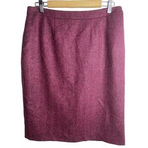 Boden Heritage British Wool Skirt Women's 10 Pink Purple Midi Tweed Career EUC